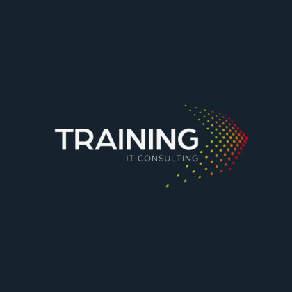 Logo Punkte Technik Geometrisch Informationstechnologie Training IT Consulting nach oben Klammer Schnell Bewegung Fertiges Logo kaufen LogoShop LogoAtelier.eu