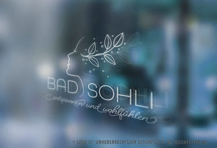 Logo Beauty Wellness Spa Entspannen Entspannung Wohlfühlen Erholung Urlaub Gesicht Frau Wasser Kosmetik Pflege Zart Fein Fertiges Logo kaufen LogoShop LogoAtelier.eu