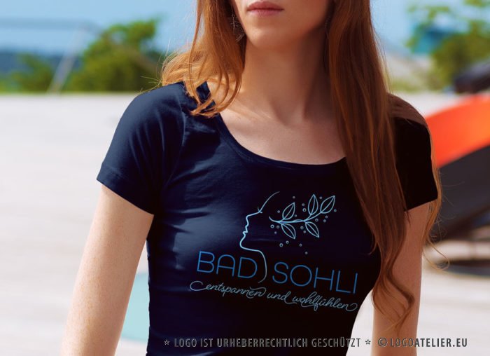 Logo Beauty Wellness Spa Entspannen Entspannung Wohlfühlen Erholung Urlaub Gesicht Frau Wasser Kosmetik Pflege Zart Fein Fertiges Logo kaufen LogoShop LogoAtelier.eu