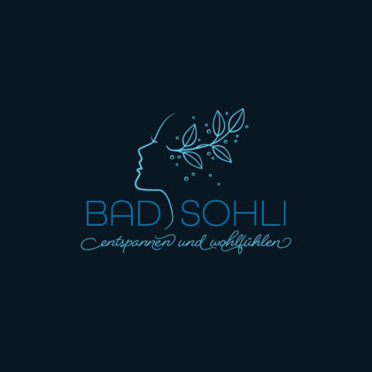 Logo Beauty Wellness Spa Entspannen Entspannung Wohlfühlen Erholung Urlaub Gesicht Frau Wasser Kosmetik Pflege Zart Fein Fertiges Logo kaufen LogoShop LogoAtelier.eu