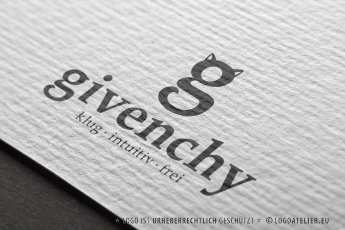 Logo Buchstabe g Katze Klug Intuitiv Frei Intuition Tiere Katzen Hunde Sanft Schlau Genial Schurren Schnurrer Fell Ohren Schwanz Fertiges Logo kaufen LogoShop LogoAtelier.eu