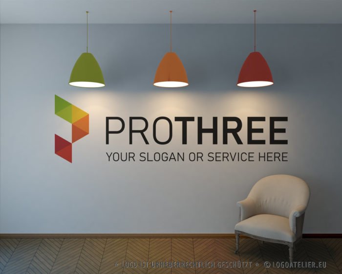 Logo Buchstabe P Kacheln Bunt Geometrie Technik Technologie Entwicklung Dreieck Kontstruktion Fertiges Logo kaufen LogoShop LogoAtelier,eu