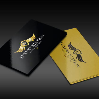 Luxus Logo Edel Schmuck Limousine First Class Logo Flügel Wappen Shoppen Zigarren Gold Elegantes Logo kaufen LogoShop LogoAtelier.eu