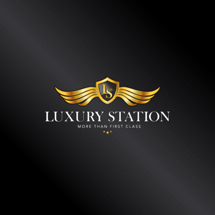 Luxus Logo Edel Schmuck Limousine First Class Logo Flügel Wappen Shoppen Zigarren Gold Elegantes Logo kaufen LogoShop LogoAtelier.eu