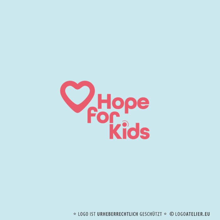 Logo Hoffnung Kinder Herz Liebe Umsogen Hilfe Helfen Sozial Achtsam Kids Kreativ Herz Beratung Friedlich Spass Fertiges Logo kaufen LogoShop LogoAtelier.eu