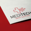 Logo Medizin Technik Schweiz Rotes Kreuz Rettung Platine Geometrie Modernes Logo kaufen LogoShop LogoAtelier.eu