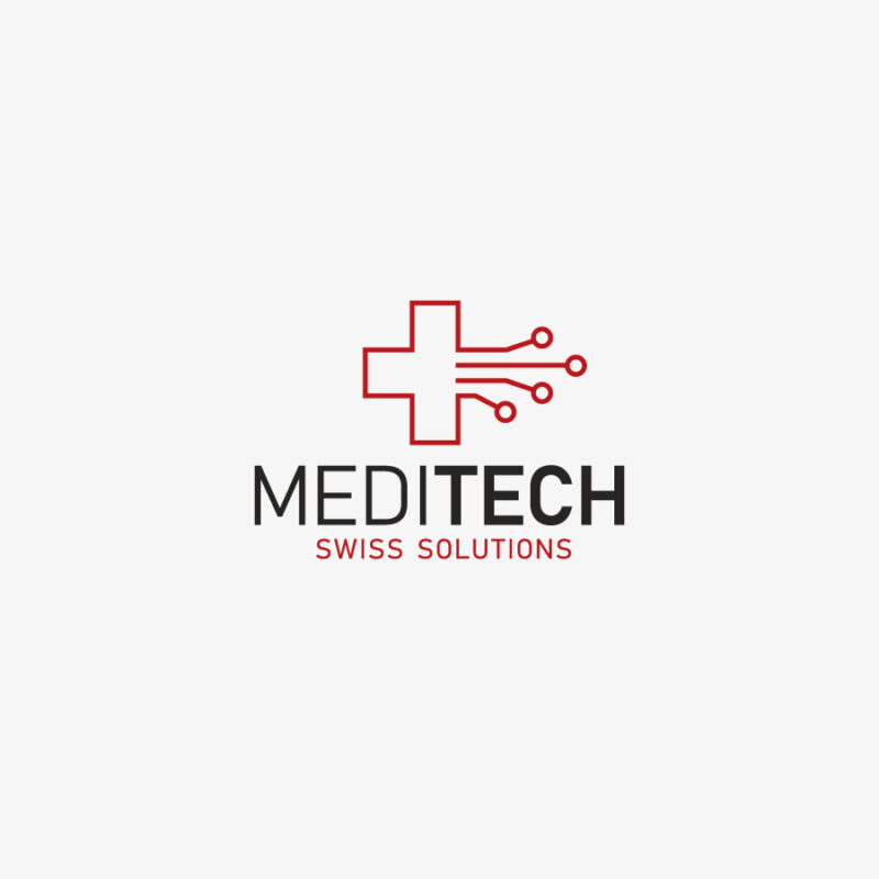 Logo Medizin Technik Schweiz Rotes Kreuz Rettung Platine Geometrie Modernes Logo kaufen LogoShop LogoAtelier.eu