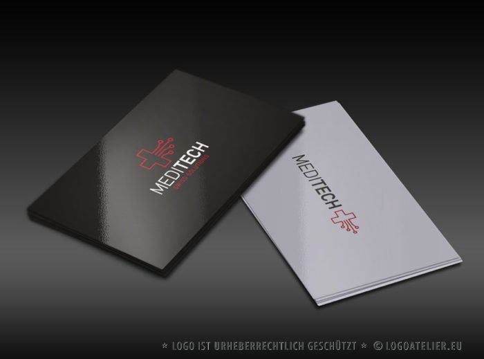 Logo Medizin Technik Schweiz Rotes Kreuz Rettung Platine Geometrie Modernes Logo kaufen LogoShop LogoAtelier.eu