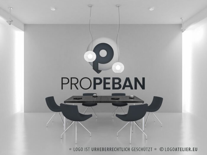 3D Logo Buchstabe P 3D Logo und 2D Logo Technisch Dunkelblau Blau Buchstabenlogo Fertiges Logo kaufen Logoshop LogoAtelier.eu