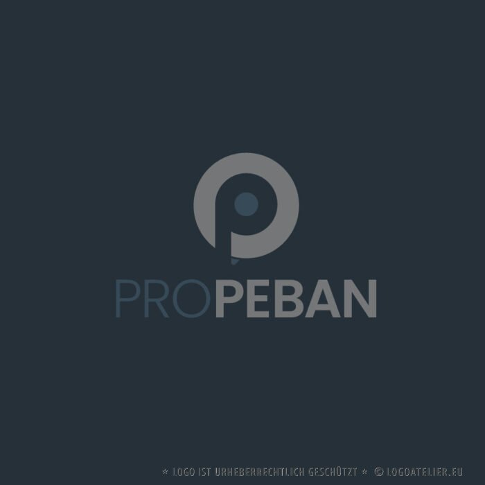 3D Logo Buchstabe P 3D Logo und 2D Logo Technisch Dunkelblau Blau Buchstabenlogo Fertiges Logo kaufen Logoshop LogoAtelier.eu