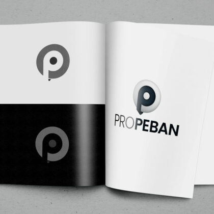 3D Logo Buchstabe P 3D Logo und 2D Logo Technisch Dunkelblau Blau Buchstabenlogo Fertiges Logo kaufen Logoshop LogoAtelier.eu