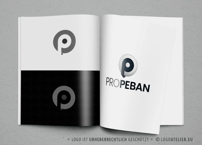 3D Logo Buchstabe P 3D Logo und 2D Logo Technisch Dunkelblau Blau Buchstabenlogo Fertiges Logo kaufen Logoshop LogoAtelier.eu