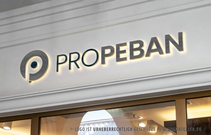 3D Logo Buchstabe P 3D Logo und 2D Logo Technisch Dunkelblau Blau Buchstabenlogo Fertiges Logo kaufen Logoshop LogoAtelier.eu