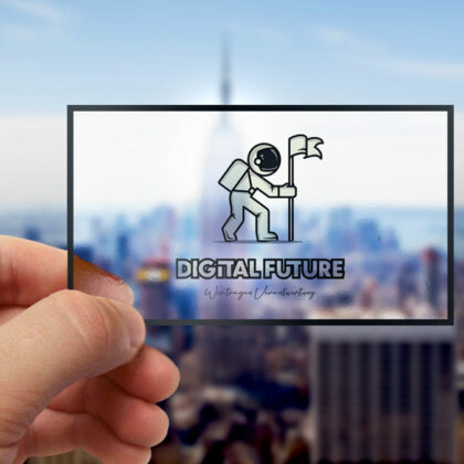 Logo Verantwortungsvoll Zukunft Digital Future Astronaut Raumschiff Ziel Erreichen Neues Exklusives Logo kaufen LogoShop LogoAtelier.eu