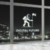 Logo Verantwortungsvoll Zukunft Digital Future Astronaut Raumschiff Ziel Erreichen Neues Exklusives Logo kaufen LogoShop LogoAtelier.eu