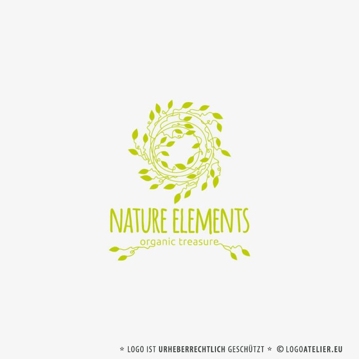 FirmenLogo Natur Elemente Nest Pflanzen Esoterik Kranz Garten Spirituelles Logo kaufen fertiges Logo kaufen LogoShop LogoAtelier.eu