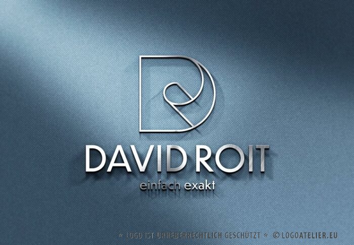 Logo Buchstabe D Logo Buchstabe R Simples Logo Papierfabrik Rolle Exakte Form Fertiges Logo kaufen LogoShop LogoAtelier.eu