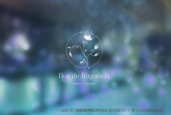 Logo Duftblume Duft Blume Pflanzen Parfum Spirituell Wachstum Natürlich Sinnlich Schlängeln Einzigartig Unique Blumen Blüte Einzigartiges Logo kaufen LogoShop LogoAtelier.eu