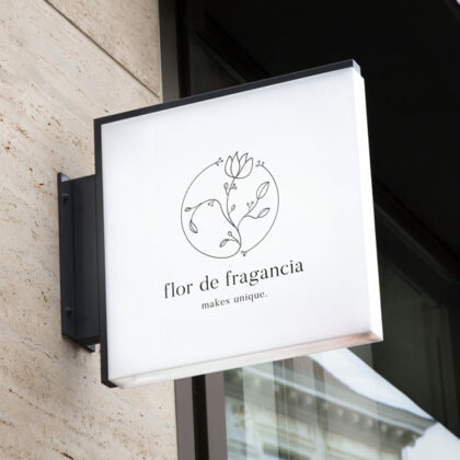 Logo Duftblume Duft Blume Pflanzen Parfum Spirituell Wachstum Natürlich Sinnlich Schlängeln Einzigartig Unique Blumen Blüte Einzigartiges Logo kaufen LogoShop LogoAtelier.eu