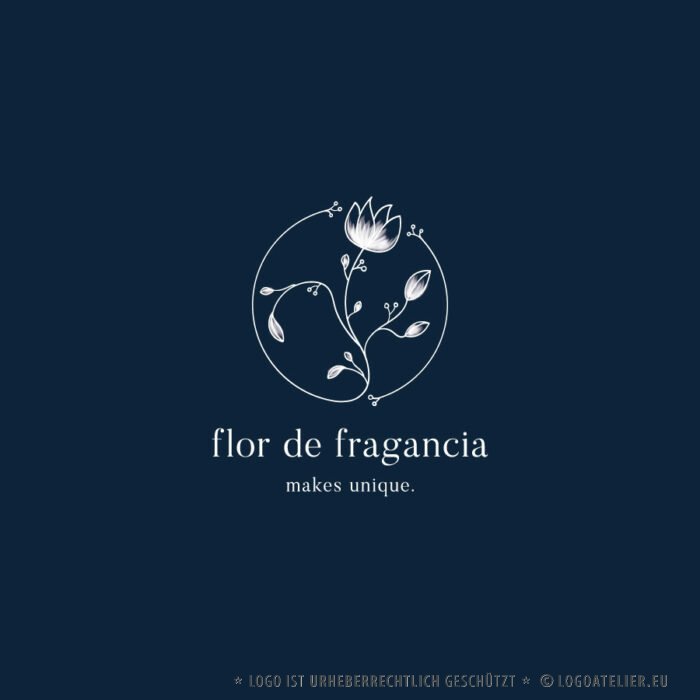 Logo Duftblume Duft Blume Pflanzen Parfum Spirituell Wachstum Natürlich Sinnlich Schlängeln Einzigartig Unique Blumen Blüte Einzigartiges Logo kaufen LogoShop LogoAtelier.eu