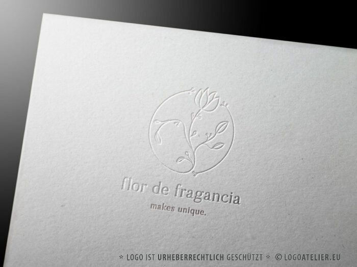 Logo Duftblume Duft Blume Pflanzen Parfum Spirituell Wachstum Natürlich Sinnlich Schlängeln Einzigartig Unique Blumen Blüte Einzigartiges Logo kaufen LogoShop LogoAtelier.eu