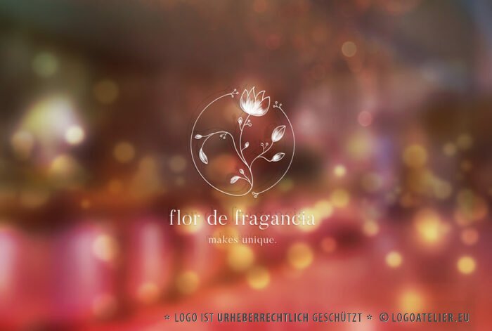 Logo Duftblume Duft Blume Pflanzen Parfum Spirituell Wachstum Natürlich Sinnlich Schlängeln Einzigartig Unique Blumen Blüte Einzigartiges Logo kaufen LogoShop LogoAtelier.eu