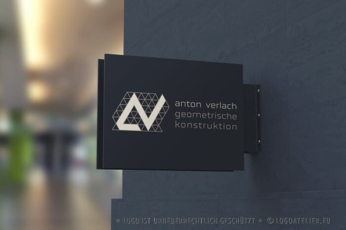 Logo Buchstabe A V Logo Buchstabe A Logo Buchstabe V Geometrisch Konstruktion Geometrie Dreiecke Konstruiert Technisch Architektur Fertiges Logo kaufen LogoShop LogoAtelier.eu