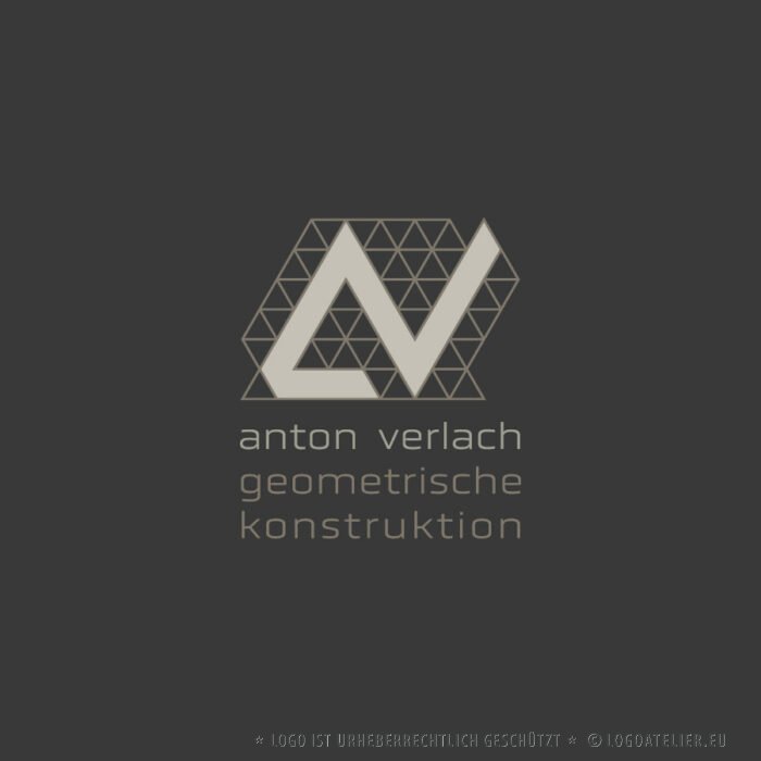 Logo Buchstabe A V Logo Buchstabe A Logo Buchstabe V Geometrisch Konstruktion Geometrie Dreiecke Konstruiert Technisch Architektur Fertiges Logo kaufen LogoShop LogoAtelier.eu