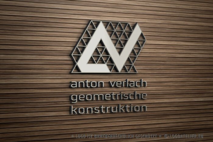 Logo Buchstabe A V Logo Buchstabe A Logo Buchstabe V Geometrisch Konstruktion Geometrie Dreiecke Konstruiert Technisch Architektur Fertiges Logo kaufen LogoShop LogoAtelier.eu