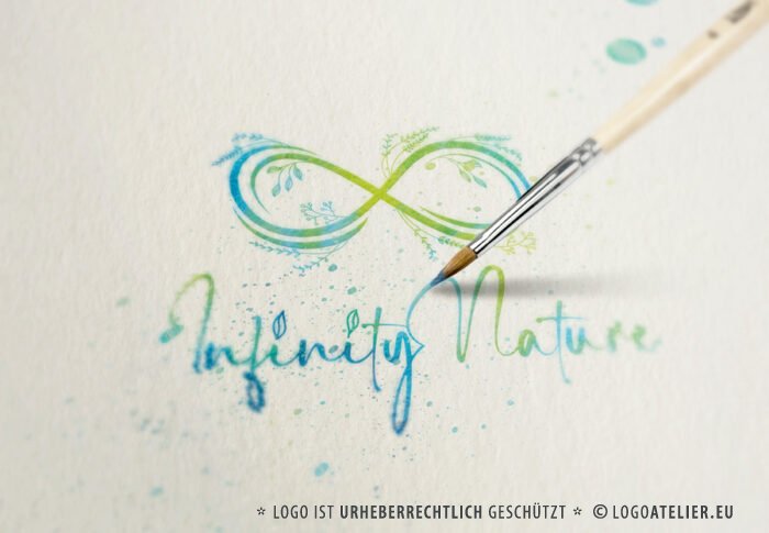 Logo Infinity Nature Unendlichkeit Natur Organisch Pflanzen Natürlich Biologisch Gräser Getreide Wachsen Garten Gärtnerei Ländlich Umweltfreundlich Fertiges Logo kaufen LogoShop LogoAtelier.eu