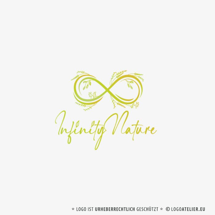Logo Infinity Nature Unendlichkeit Natur Organisch Pflanzen Natürlich Biologisch Gräser Getreide Wachsen Garten Gärtnerei Ländlich Umweltfreundlich Fertiges Logo kaufen LogoShop LogoAtelier.eu