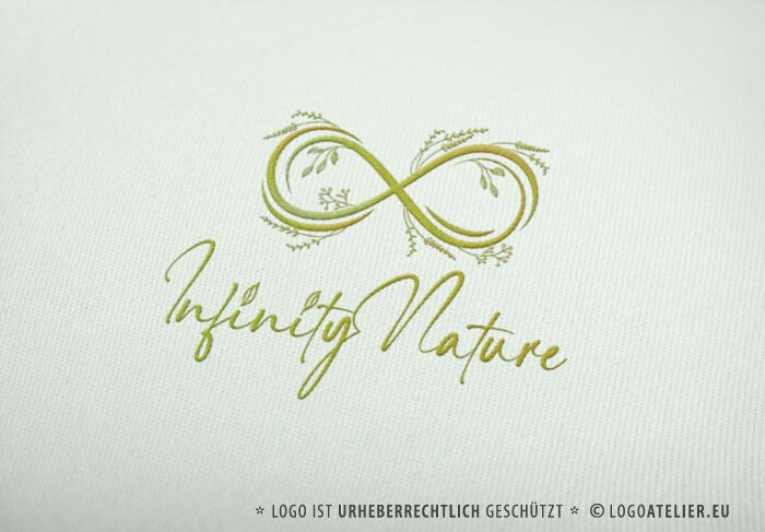 Logo Infinity Nature Unendlichkeit Natur Organisch Pflanzen Natürlich Biologisch Gräser Getreide Wachsen Garten Gärtnerei Ländlich Umweltfreundlich Fertiges Logo kaufen LogoShop LogoAtelier.eu