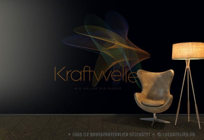 Logo Kraft Welle Leicht Fluß Energie Schwingung Fliegen Qualle Quelle Buntes Logo kaufen LogoShop LogoAtelier.eu