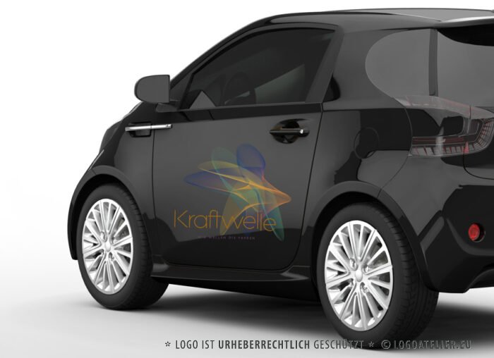 Logo Kraft Welle Leicht Fluß Energie Schwingung Fliegen Qualle Quelle Buntes Logo kaufen LogoShop LogoAtelier.eu