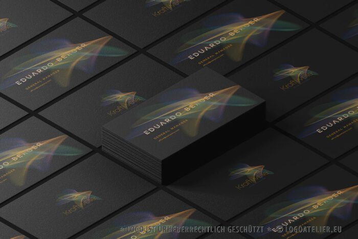 Logo Kraft Welle Leicht Fluß Energie Schwingung Fliegen Qualle Quelle Buntes Logo kaufen LogoShop LogoAtelier.eu