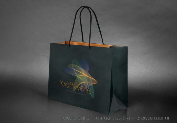 Logo Kraft Welle Leicht Fluß Energie Schwingung Fliegen Qualle Quelle Buntes Logo kaufen LogoShop LogoAtelier.eu
