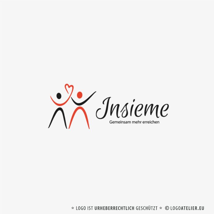 Logo Menschen Liebe Gemeinsam Exklusives Logo kaufen LogoShop Jedes Logo wird nur einmal verkauft LogoAtelier.eu