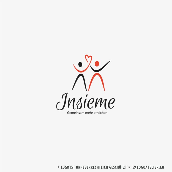Logo Menschen Liebe Gemeinsam Exklusives Logo kaufen LogoShop Jedes Logo wird nur einmal verkauft LogoAtelier.eu