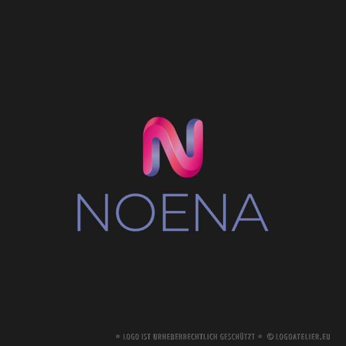 Logo 3D Buchstabe N oder Z Weibliches Logo überraschender Look strahlende Farben Kräftiges Logo kaufen LogoShop LogoAtelier.eu