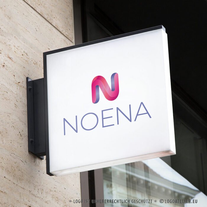 Logo 3D Buchstabe N oder Z Weibliches Logo überraschender Look strahlende Farben Kräftiges Logo kaufen LogoShop LogoAtelier.eu