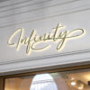 Logo Unendlichkeit Infinity Logo Schriftzug Logo Organisch Schwungvoll Kurve Edel Fertiges Logo kaufen LogoShop LogoAtelier.eu