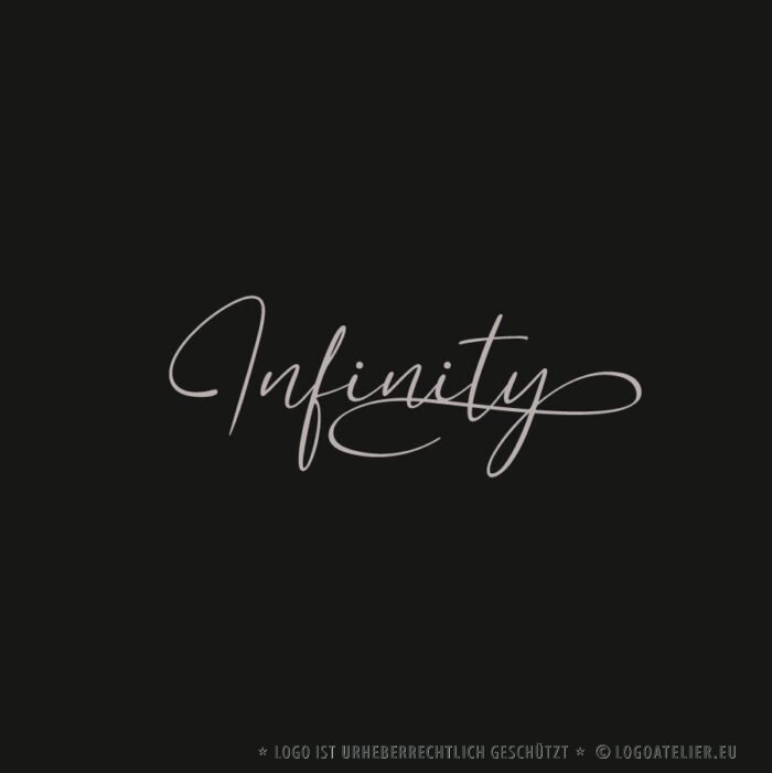 Logo Unendlichkeit Infinity Logo Schriftzug Logo Organisch Schwungvoll Kurve Edel Fertiges Logo kaufen LogoShop LogoAtelier.eu