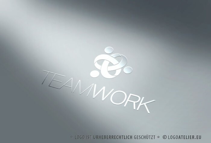 Teamwork Logo kaufen Team Gemeinsam geschafft etwas gemeinsam schaffen Verbunden Erfolgreich Eng verbunden sein Miteinander verbunden Verwoben EXKLUSIVES Logo kaufen LogoShop LogoAtelier.eu