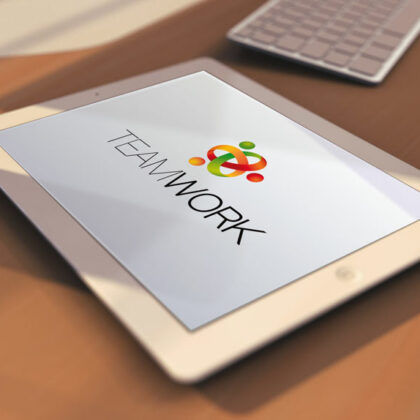 Teamwork Logo kaufen Team Gemeinsam geschafft etwas gemeinsam schaffen Verbunden Erfolgreich Eng verbunden sein Miteinander verbunden Verwoben EXKLUSIVES Logo kaufen LogoShop LogoAtelier.eu