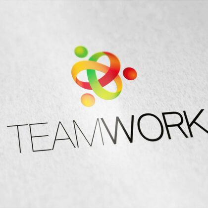 Teamwork Logo kaufen Team Gemeinsam geschafft etwas gemeinsam schaffen Verbunden Erfolgreich Eng verbunden sein Miteinander verbunden Verwoben EXKLUSIVES Logo kaufen LogoShop LogoAtelier.eu