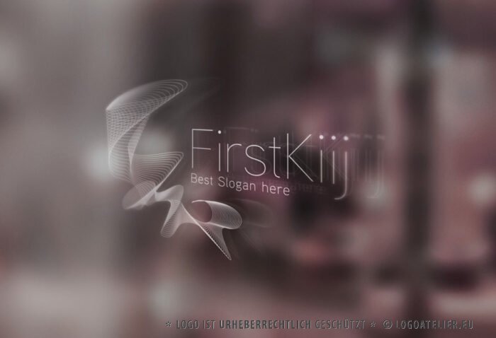 Abstraktes leichtes Logo kaufen Fliegen Geist Bewegen Kraft Welle Kurven Linien Fluss Energie Schwingung Fliegen Quelle Edles Logo kaufen Exklusives Logo vom Profi aber günstig LogoShop LogoAtelier.eu