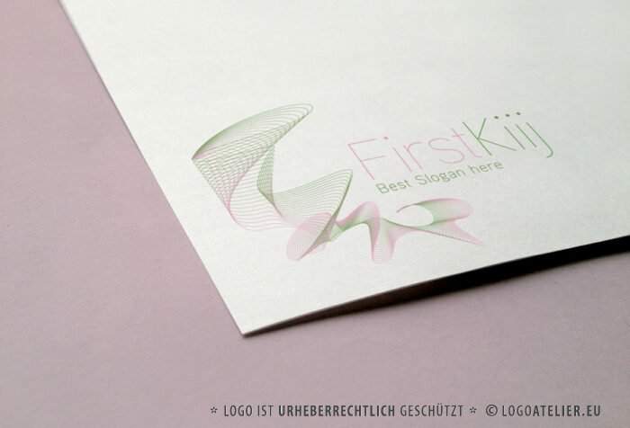 Abstraktes leichtes Logo kaufen Fliegen Geist Bewegen Kraft Welle Kurven Linien Fluss Energie Schwingung Fliegen Quelle Edles Logo kaufen Exklusives Logo vom Profi aber günstig LogoShop LogoAtelier.eu