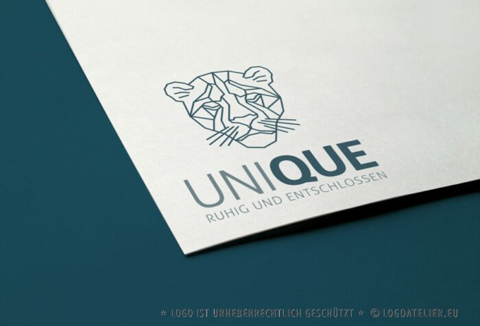 Logo Die Gefährtin Stark Ruhig Entschlossen Gefährte Tiere Löwe Löwin Katze Kätzchen Schnurren Schnurrli Elegantes Logo kaufen Überlegen Mächtig Beeindruckend LogoShop LogoAtelier.eu