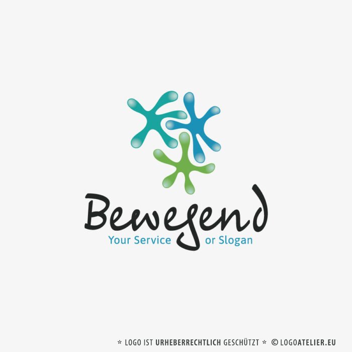 Logo Kinder Spielen Menschen Bewegend Anregen Verformen Form Kneten Gemeinsam Froh Kindergarten Familie Zusammen Gruppen Baby Turnen Singen Teamwork Frisch Fertiges Logo kaufen LogoShop LogoAtelierl.eu