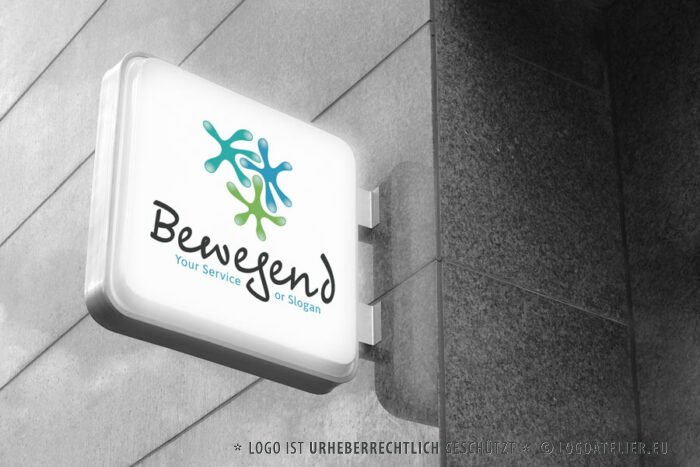 Logo Kinder Spielen Menschen Bewegend Anregen Verformen Form Kneten Gemeinsam Froh Kindergarten Familie Zusammen Gruppen Baby Turnen Singen Teamwork Frisch Fertiges Logo kaufen LogoShop LogoAtelierl.eu